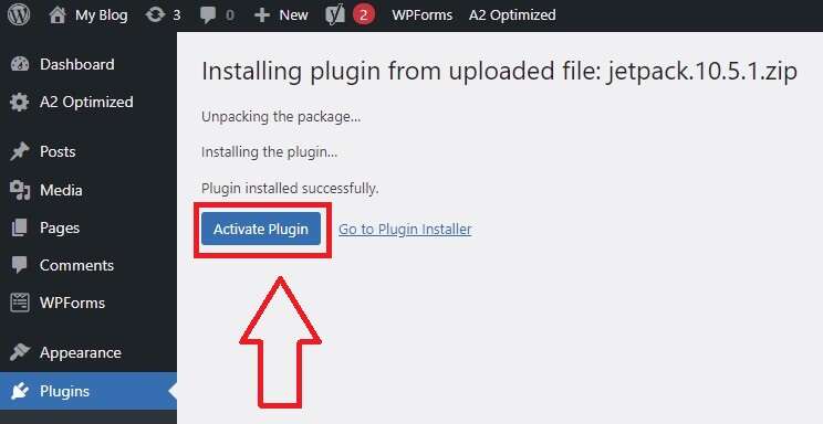 Activate WordPress plugins