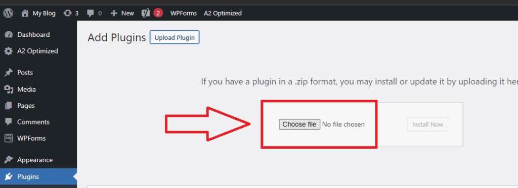 upload New Plugin from FTP or local System