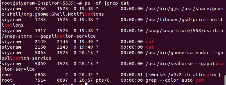 Use Grep Command to search PID
