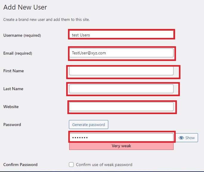 Add News User In WordPress 