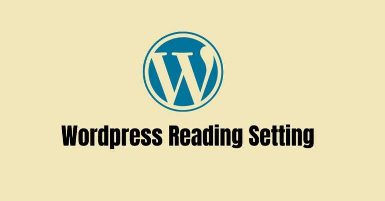 WordPress Reading Settings