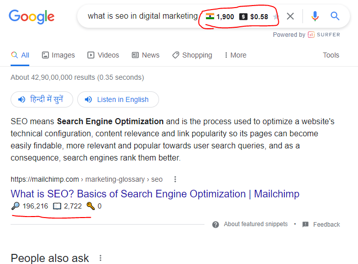 Keyword surfer seo chrome extensions