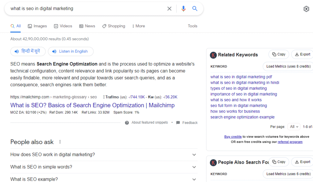 keywords everywhere seo chrome extensions