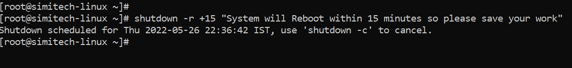 shutdown command in Linux With Example - SimiTech