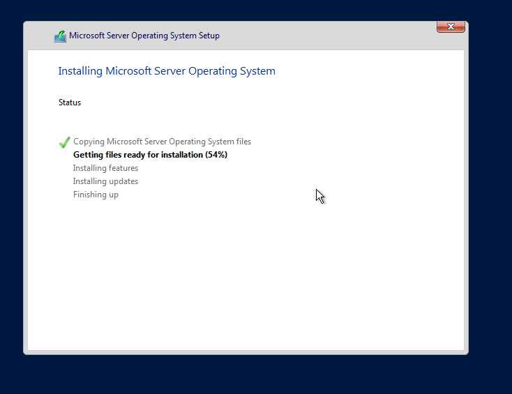 windows server 2022 installation process start