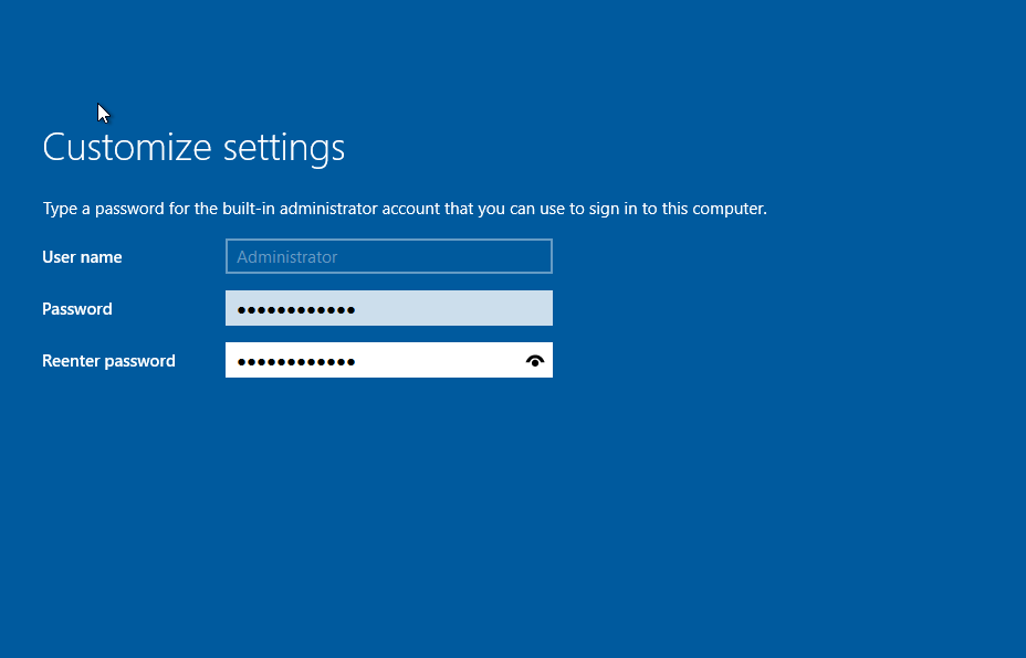 set administrator password in windows server 2022
