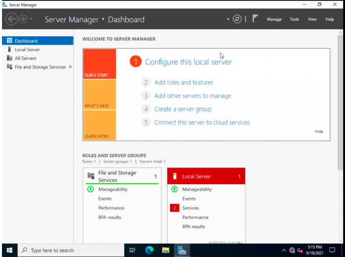 windows server 2022 desktop screen