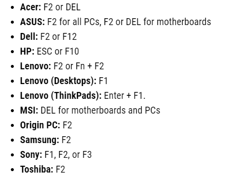 Bios Hotkey