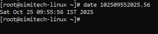 change Linux date and time 